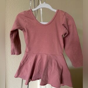 Pink Long-Sleeve Kids Dress